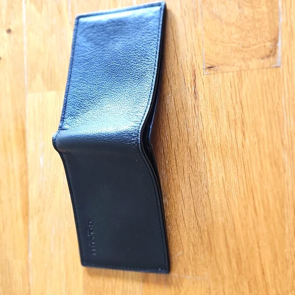 COACH Billfold ID Calf Leather Wallet - Black - Picture 8 of 14